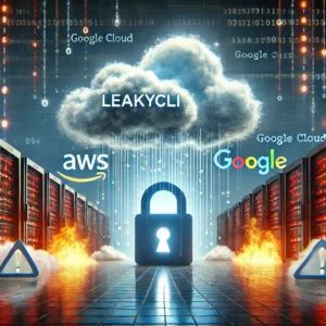 DALLE 2024-06-27 094843 - An urgent illustration depicting the LeakyCLI vulnerability affecting AWS and Google Cloud The scene features digital clouds representing the platfor - innovaTopia
