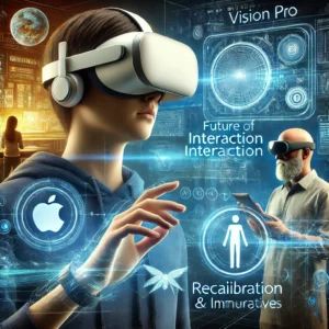 DALLE 2024-06-30 051356 - An innovative scene showcasing the Apple Vision Pro headset with users navigating virtual interfaces using hand and eye movements The background hig - innovaTopia