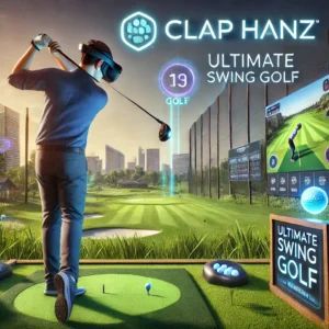 DALLE 2024-06-30 051359 - A VR golfing scene featuring the Clap Hanz game _Ultimate Swing Golf_ on the Quest The image shows a player immersed in a realistic golf course with - innovaTopia