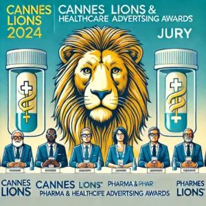 DALLE 2024-07-04 084840 - Cannes Lions 2024 announces jury for Pharma Healthcare Advertising Awards The image shows the Cannes Lions logo a lion symbol and a diverse panel - innovaTopia