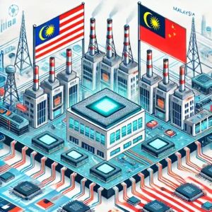 DALLE 2024-07-05 071647 - An illustration of semiconductor factories in Malaysia highlighting the countrys rise in the US-China tech war The background shows tech industry s - innovaTopia