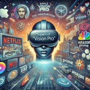 DALLE 2024-07-11 073834 - Illustration showing the innovation of Supercut with Apple Vision Pro for enhanced Netflix and Amazon Prime viewing Depict elements like VR headset - innovaTopia