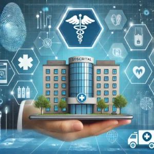 DALLE 2024-07-15 050331 - Illustration of MedSec launching a new program to enhance hospital cybersecurity The image features a hospital building with digital shields and secu - innovaTopia
