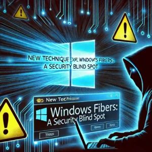 DALLE 2024-08-08 094414 - Illustration for an article titled New technique exploits Windows fibers_ A security blind spot A scene showing the Windows logo with digital fiber - innovaTopia