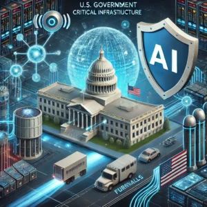 DALLE 2024-10-01 063059 - An illustration showing AI defending critical infrastructure with complex systems and data streams surrounding protected facilities The image highli - innovaTopia