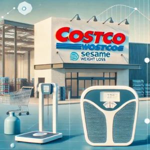 DALLE 2024-10-03 060238 - An image of a large Costco store featuring a collaboration with Sesame for weight loss services The image shows Costcos recognizable storefront wit - innovaTopia