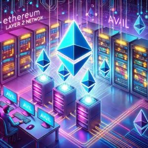 DALLE 2024-10-21 070033 - An illustration showing the integration of Avail with Ethereum Layer 2 network and data availability service The image features a digital network wit - innovaTopia
