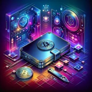 DALLE 2024-05-06 072136 - A futuristic illustration showing the concept of self-custody for digital assets The central focus is a secure hardware wallet device designed with - innovaTopia