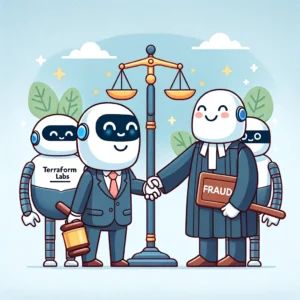 DALLE 2024-06-02 093513 - A cute and humorous illustration symbolizing a resolution between Terraform Labs and Do Kwon with SEC in a fraud lawsuit The image features friendly - innovaTopia