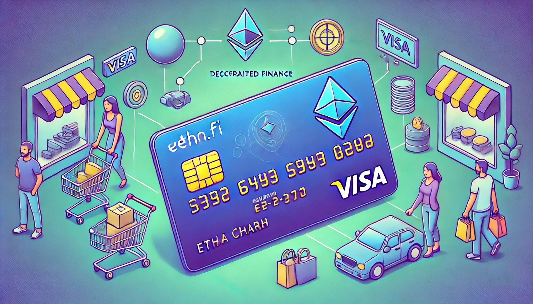 Ether.fiがDeFi投資を日常支出に変えるVisaカード発表