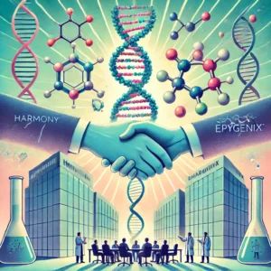 DALLE 2024-09-25 070144 - An editorial illustration for the headline_ Hope for Rare Epilepsy Treatment as Harmony Acquires Epygenix The image shows a symbolic handshake betw - innovaTopia
