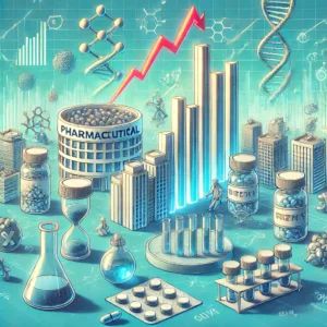DALLE 2024-10-10 071623 - An illustration showing the pharmaceutical industrys challenges with mergers and failed trials The image should depict large pharmaceutical companie - innovaTopia