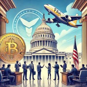 DALLE 2024-10-21 070047 - An illustration showing the regulatory discussions around the stablecoin regulation bill and the FAA reauthorization The scene depicts a modern legis - innovaTopia