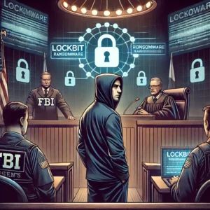 DALLE 2024-10-21 070121 - An illustration of a Russian mastermind being indicted by the US for LockBit ransomware attacks The scene shows a courtroom with a Russian hacker - innovaTopia