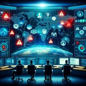 DALLE 2024-10-28 102358 - A dynamic illustration of a cybersecurity command center with analysts monitoring various security threats Show computer screens with alerts and warn - innovaTopia