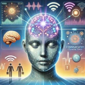 DALLE 2024-10-31 225514 - An illustration showing Neuralinks BCI device Telepathy with a futuristic look capturing the devices impact on participants in clinical trials - innovaTopia