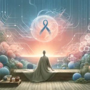 DALLE 2024-06-04 104447 - An inspirational illustration depicting the innovative support for cancer patients through free AI digital therapeutics The image features a serene e - innovaTopia