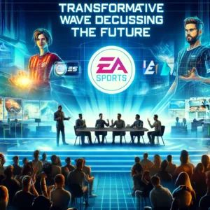 DALLE 2024-06-04 110326 - A dynamic illustration reflecting the transformative wave in the esports industry with EA and ESL Faceit discussing the future at a major event The - innovaTopia
