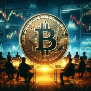 DALLE 2024-06-04 110340 - A financial market-themed illustration capturing Bitcoins stability after surpassing 000 The image should feature a large digital Bitcoin symbo - innovaTopia