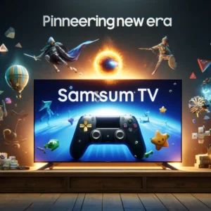 DALLE 2024-06-07 125959 - An image showing Samsung Smart TV pioneering a new era of gaming with innovative games that can be played directly Show Samsung Smart TV logo gaming - innovaTopia