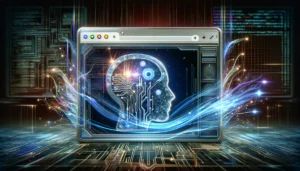 DALLE 2024-06-07 185154 - A futuristic illustration of a web browser with artificial intelligence elements integrated into it The browser window is glowing with energy and ci - innovaTopia