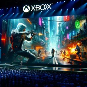 DALLE 2024-06-10 075848 - An illustration of the highly anticipated game Perfect Dark with full gameplay revealed at the Xbox Showcase The scene depicts an action-packed mom - innovaTopia