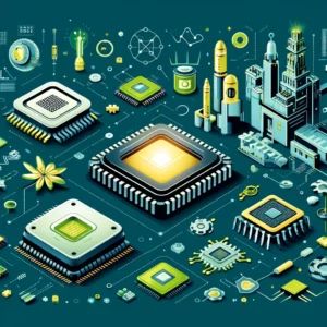 DALLE 2024-06-11 063029 - Illustration of the future of CPUs showcasing the evolution of processors and their impact on the industry The scene includes advanced processors t - innovaTopia