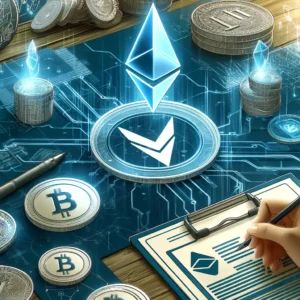 DALLE 2024-06-12 051341 - An illustration of tokens transforming venture capital strategies in the age of cryptocurrency The image should depict digital tokens and investment - innovaTopia
