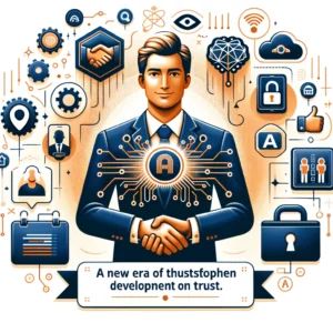 DALLE 2024-06-12 074433 - An illustration showing the Appian CEO proposing a new era of AI development based on trust The image includes elements like a confident CEO AI tech - innovaTopia