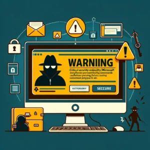 DALLE 2024-06-12 084127 - A computer screen showing a warning message about a critical security vulnerability in Microsoft products The screen displays icons representing a co - innovaTopia