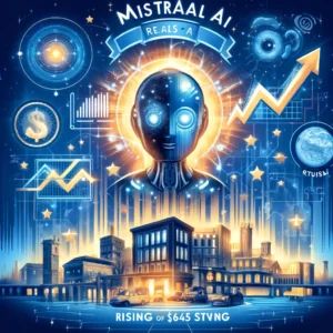 DALLE 2024-06-12 215458 - An illustration showing Mistral AI raising 5 million emerging as a rising star in the European AI scene The image includes elements of AI technol - innovaTopia