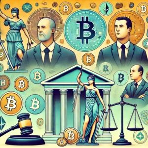 DALLE 2024-06-17 005139 - An illustration depicting major figures in the cryptocurrency world facing legal challenges with significant settlement amounts and penalties The im - innovaTopia