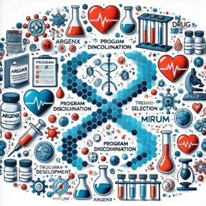 DALLE 2024-06-18 143624 - An illustration depicting the challenges and progress in drug development from Argenxs program discontinuation to Mirums treatment selection The i - innovaTopia