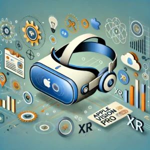 DALLE 2024-06-18 155448 - An illustration depicting the improved performance of Apple Vision Pro and the latest trends in the XR industry The image includes the Apple Vision P - innovaTopia