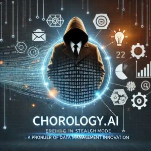 DALLE 2024-06-19 023420 - An image showcasing Chorologyai emerging from stealth mode as a pioneer in data management innovation with symbols of data technology and innovati - innovaTopia