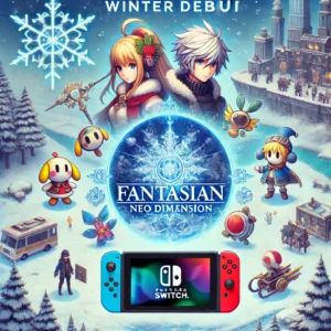 DALLE 2024-06-19 030708 - An image representing the winter debut of Fantasian_ Neo Dimension on Switch with symbols of the game Switch console and a winter adventure setting - innovaTopia