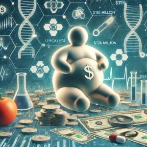DALLE 2024-06-19 033420 - An image illustrating UroGens efforts in raising 0 million for advancing obesity treatment with symbols of medical research funding and innovat - innovaTopia