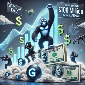 DALLE 2024-06-19 152344 - An image illustrating Gorilla Tag surpassing 0 million in revenue creating a new wave in the VR gaming market with symbols of Gorilla Tag VR gam - innovaTopia