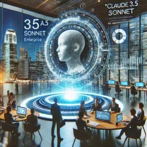 DALLE 2024-06-21 020340 - A futuristic scene showcasing Claude 35 Sonnet AI by Anthropic representing its impact on the enterprise AI market with digital and corporate elem - innovaTopia
