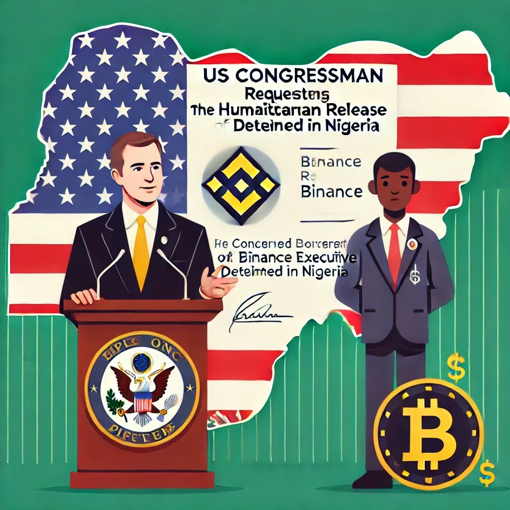 DALLE 2024-06-22 041038 - An image representing a US Congressman requesting the humanitarian release of a Binance executive detained in Nigeria The illustration should show a - innovaTopia