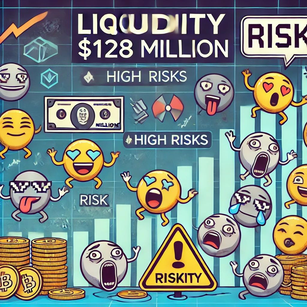 DALLE 2024-06-22 041044 - An illustration showing the liquidity of meme coins reaching a record 8 million but with high risks The image should feature various popular meme - innovaTopia