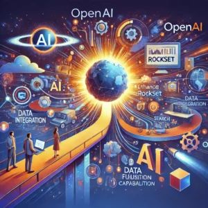 DALLE 2024-06-22 051207 - Illustration of OpenAI acquiring Rockset to enhance search capabilities Depicts advanced AI data integration and a seamless fusion of technologies - innovaTopia