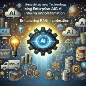 DALLE 2024-06-25 051927 - An illustration showing DataStax unveiling new technology to address enterprise AI challenges enhancing RAG implementation The background includes e - innovaTopia