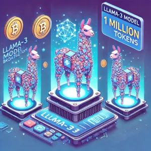 DALLE 2024-06-25 114005 - An illustration depicting the Llama-3 model breakthrough surpassing 1 million tokens The image should show an advanced AI model with tokens and a se - innovaTopia