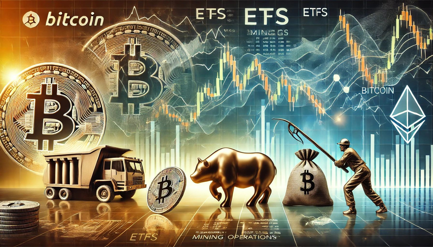 ビットコイン、ETF流出とマイナー売却圧で一時59,000ドルへ