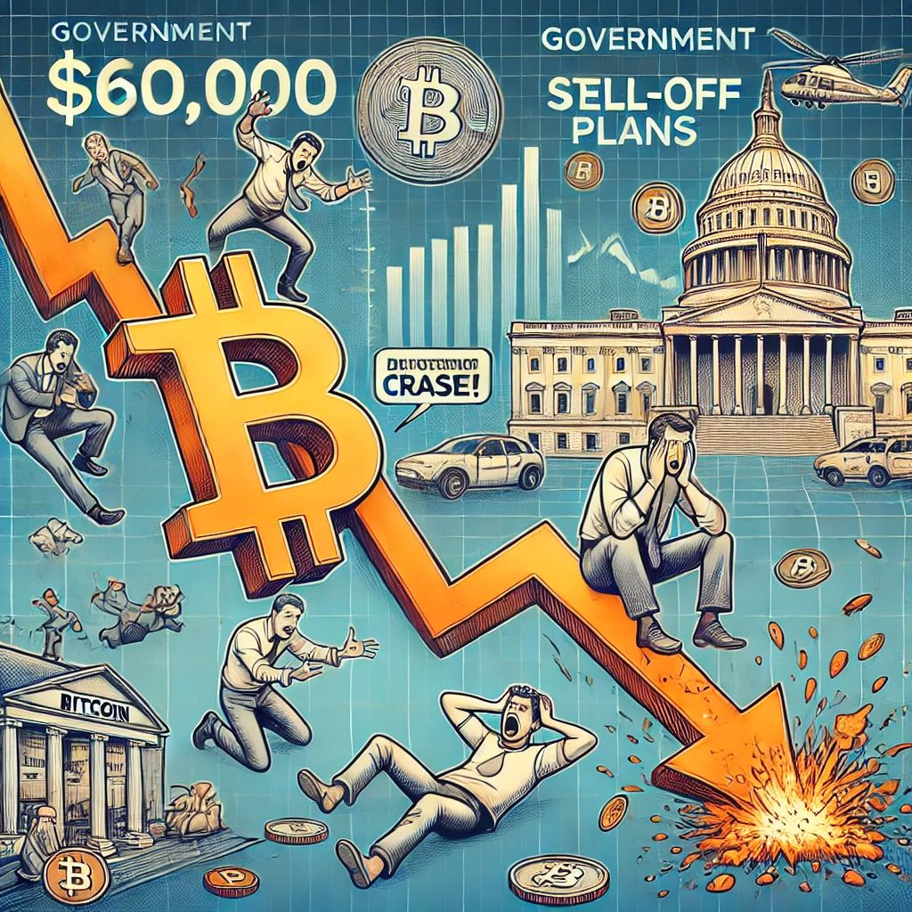 ビットコイン価格、政府のBTC売却計画で6万ドルへ急落
