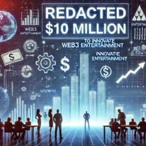 DALLE 2024-06-27 045111 - An illustration showing Redacted raising million to innovate Web3 entertainment Display Web3 elements entertainment symbols and financial growt - innovaTopia