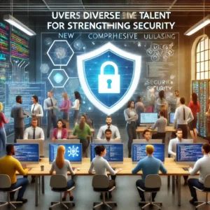 DALLE 2024-06-27 050735 - An illustration of a diverse group of cybersecurity professionals working together symbolizing the power of diversity in enhancing security The scen - innovaTopia