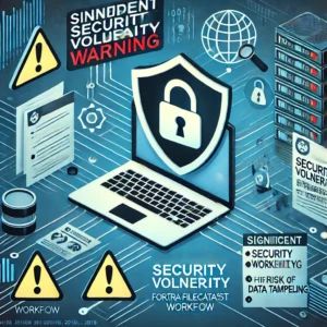 DALLE 2024-06-27 174803 - Illustration showing a significant security vulnerability warning for Fortra FileCatalyst Workflow highlighting the risk of data tampering - innovaTopia