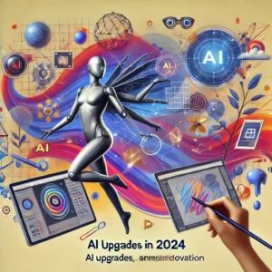 DALLE 2024-06-28 050133 - An illustration of Figma in 2024 showcasing AI upgrades with dynamic futuristic elements The scene should include design tools creative processes - innovaTopia